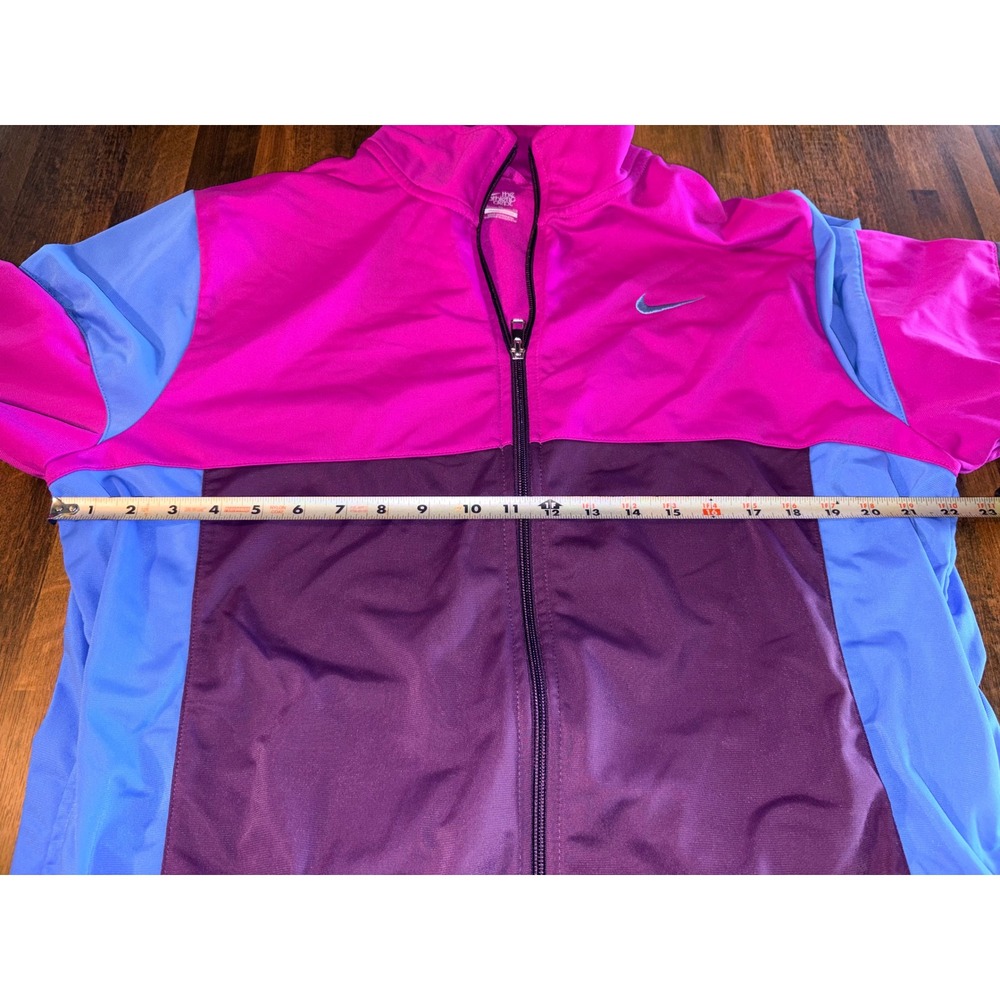Nike Women XL Colorblock Track Jacket Pink Purple Blue Full Zip Athletic Dept - Picture 3 of 7